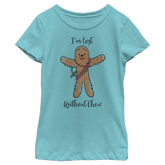 Girl's Star Wars Valentine's Day Lost Without Chew  Graphic Tee Tahiti Blue Large