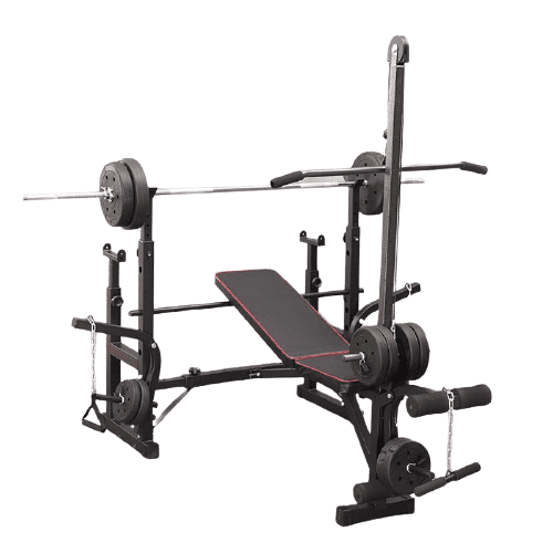 Adjustable Workout Bench with Pulley and Barbbell Rack (880 lbs Weight Capacity) | HAJEX