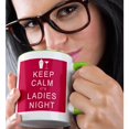 thumbnail image 2 of 3drose, Keep Calm It’s Ladies Night, Pink, 15oz Two-tone Green Mug, 2 of 6