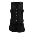 thumbnail image 7 of Lopecy-Sta Womens Matching Sets Sleeveless V Neck Vest Top and Relaxed Fit Shorts Fashion Going Out Two Piece Outfits for Summer Streetwear, 7 of 7