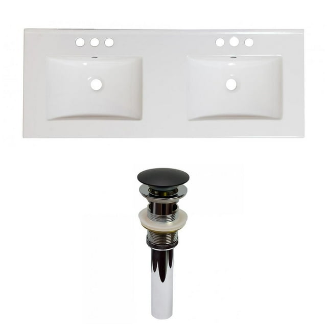 American Imaginations 48-in. W 3H8-in. Ceramic Top Set In White Color - Overflow Drain Incl. AI-31640