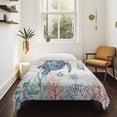 thumbnail image 4 of Coastal Turtle Tapestry for Bedroom Wall Hanging Tapestry, Rustic Nautical Starfish Conch Coral Wood Ceiling Backdrop Tapestries Poster Blanket Wall Decor for Teens Room Living Room Dorm 59" x 79", 4 of 8