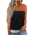 thumbnail image 1 of Top de blusa de tubo sin mangas informal de verano con retazos de encaje Bandeau sin tirantes para mujer Fridja  ghk7294, 1 of 8