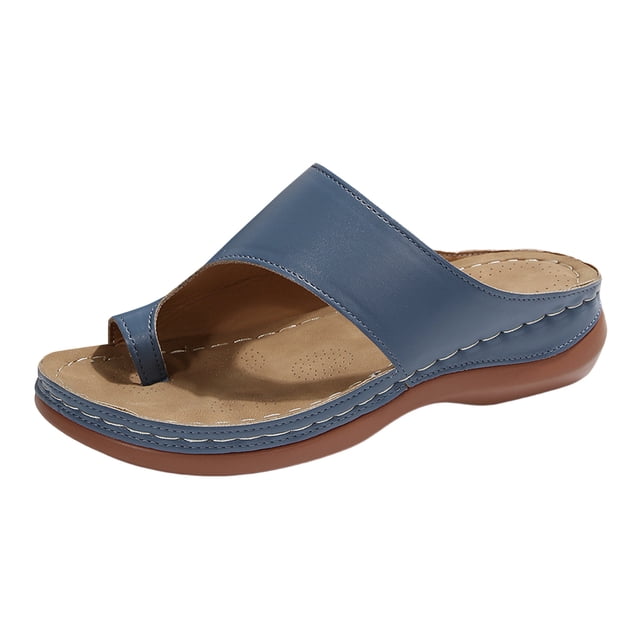 DAFEI Breathable Lightweight Sandals Solid Color Round Toed Thick Soled Fashionable Casual Slip On Women's Slip On
