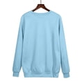 thumbnail image 4 of Crew Neck Sweatshirts for Women Long Sleeve Solid Color Pullover Loose Fit Casual Tops, 4 of 5