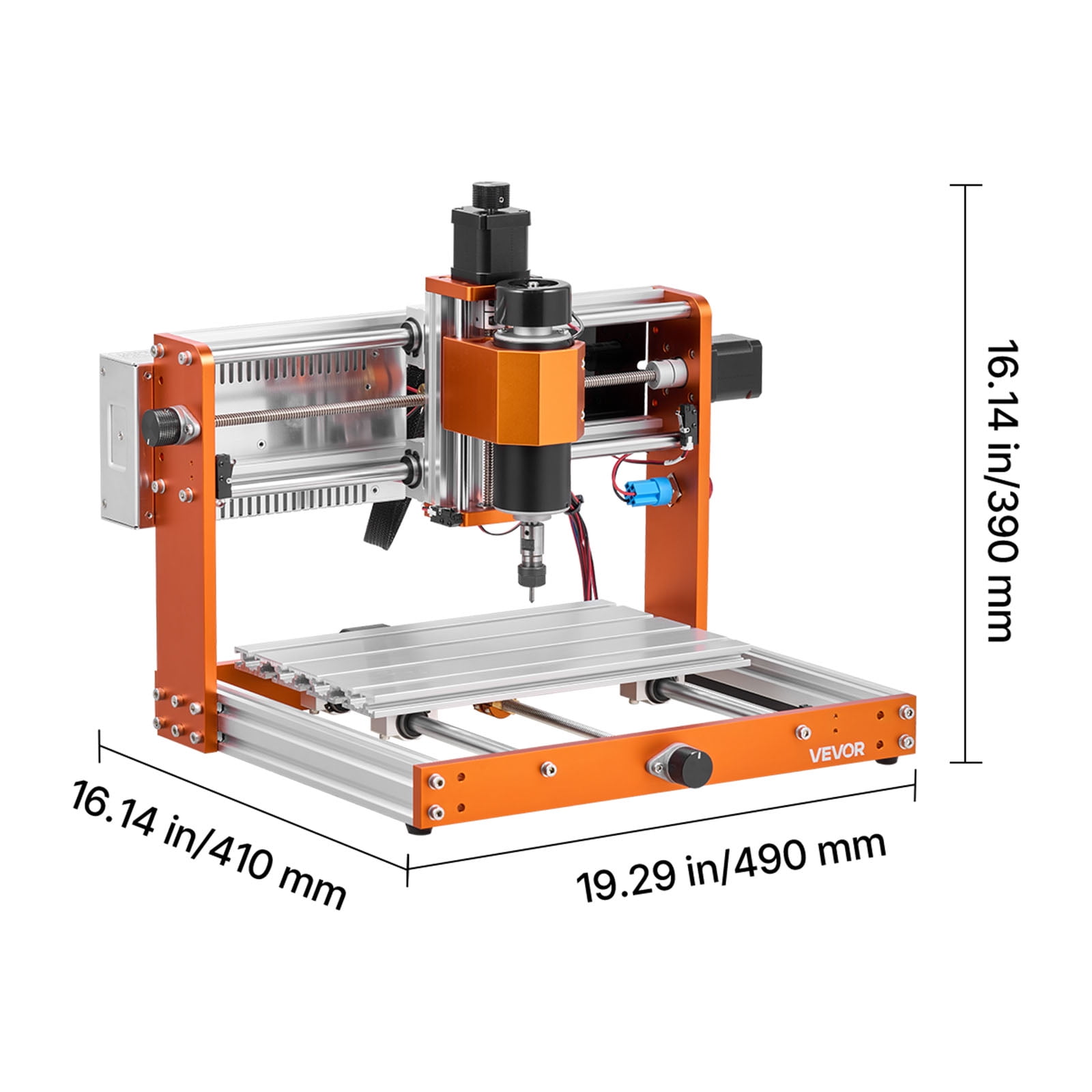 VEVOR CNC Router Machine, 500W Spindle, 3-Axis Wood Engraving Milling Machine, with 300 x 180 x 80 mm Working Area, Offline Controller, Limit Switch, E-Stop, for Wood Acrylic Plastic Carving Cutting