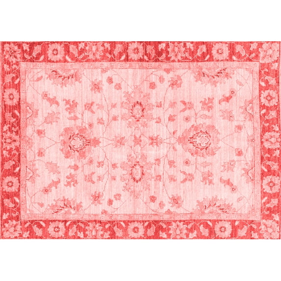 Ahgly Company Machine Washable Indoor Rectangle Oriental Red Traditional Area Rugs, 5' x 8'