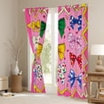 thumbnail image 3 of Manfei Girls Bow Bowtie Black Out Curtains,Bow Knot Ribbon Curtains Pack of 2 (42x63 Each),Multicolor Heart Print Bedroom Curtains For Princess,Ultra Soft Home Decor, 3 of 6
