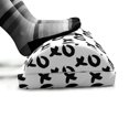 thumbnail image 5 of Xo Foot Rest, Monochrome Hand Drawn Hugs and Kisses Words Paintbrush Style Art Print, Non-Slip Backing Adjustable Ergonomic Memory Foam Leg Support for Office, Black and White, by Ambesonne, 5 of 5