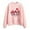 Pink, variant on Valentines Day Womens Large Solid Sweater Print Round Neck Long Sleeve Pullover Top