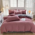 thumbnail image 5 of Summercome Duvet Cover Twin Size, 3 Pieces Soft Microfiber Duvet Cover Set, Washed Cotton Bedding Set Cover, All Season Beding Set, Include 1 Duvet Cover with Zipper, 1 Flat Sheet, 2 Pillowcases, Wine, 5 of 9