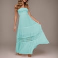thumbnail image 4 of B91xZ Robes Sans Manches pour Femmes Robes d'Été Décontractées Sans Manches Col en V Robe de Fête Florale, Bleu Clair m, 4 of 5
