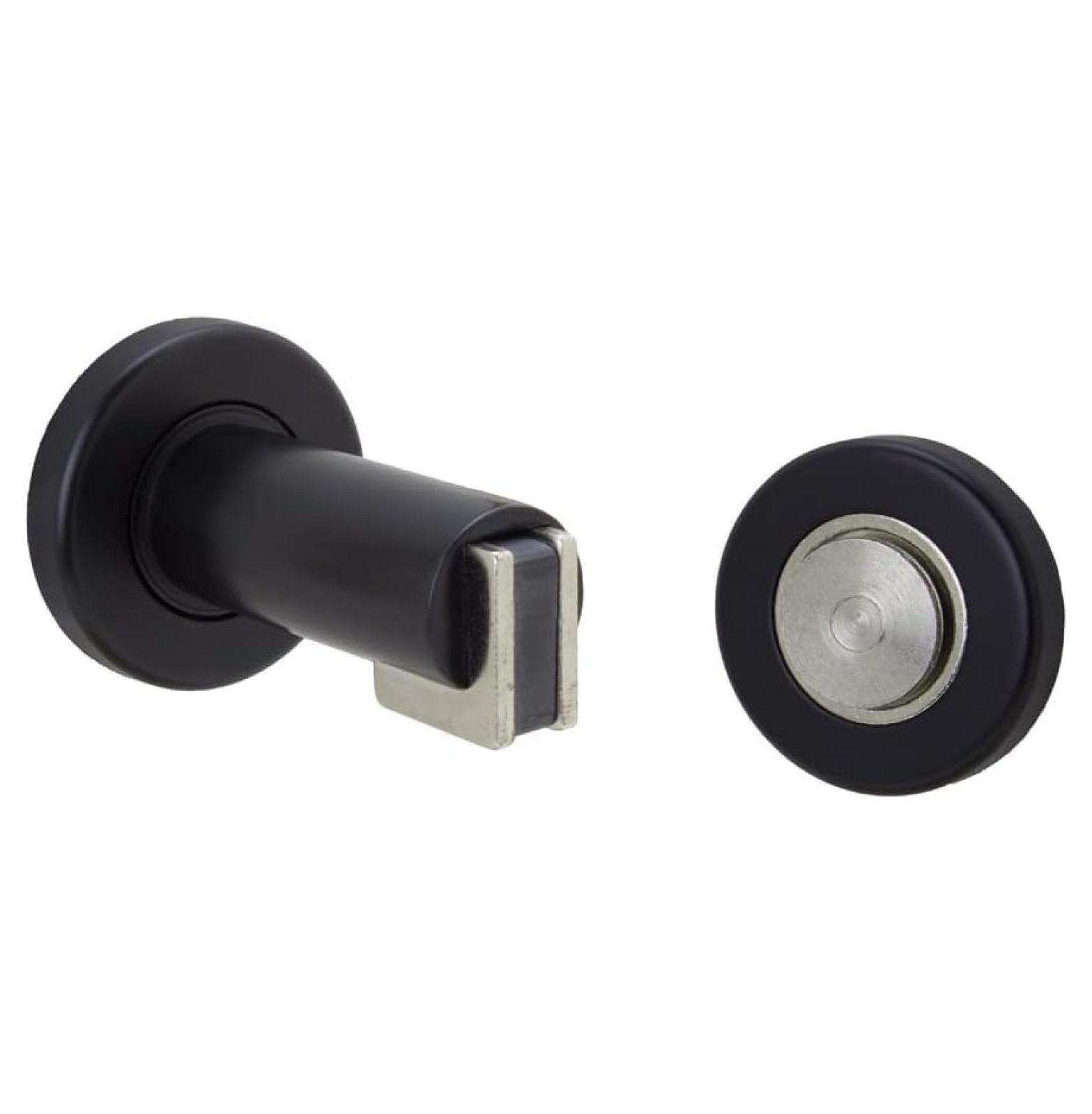 Door Stop Holder with Magnetic Catch - Black, Modern Design