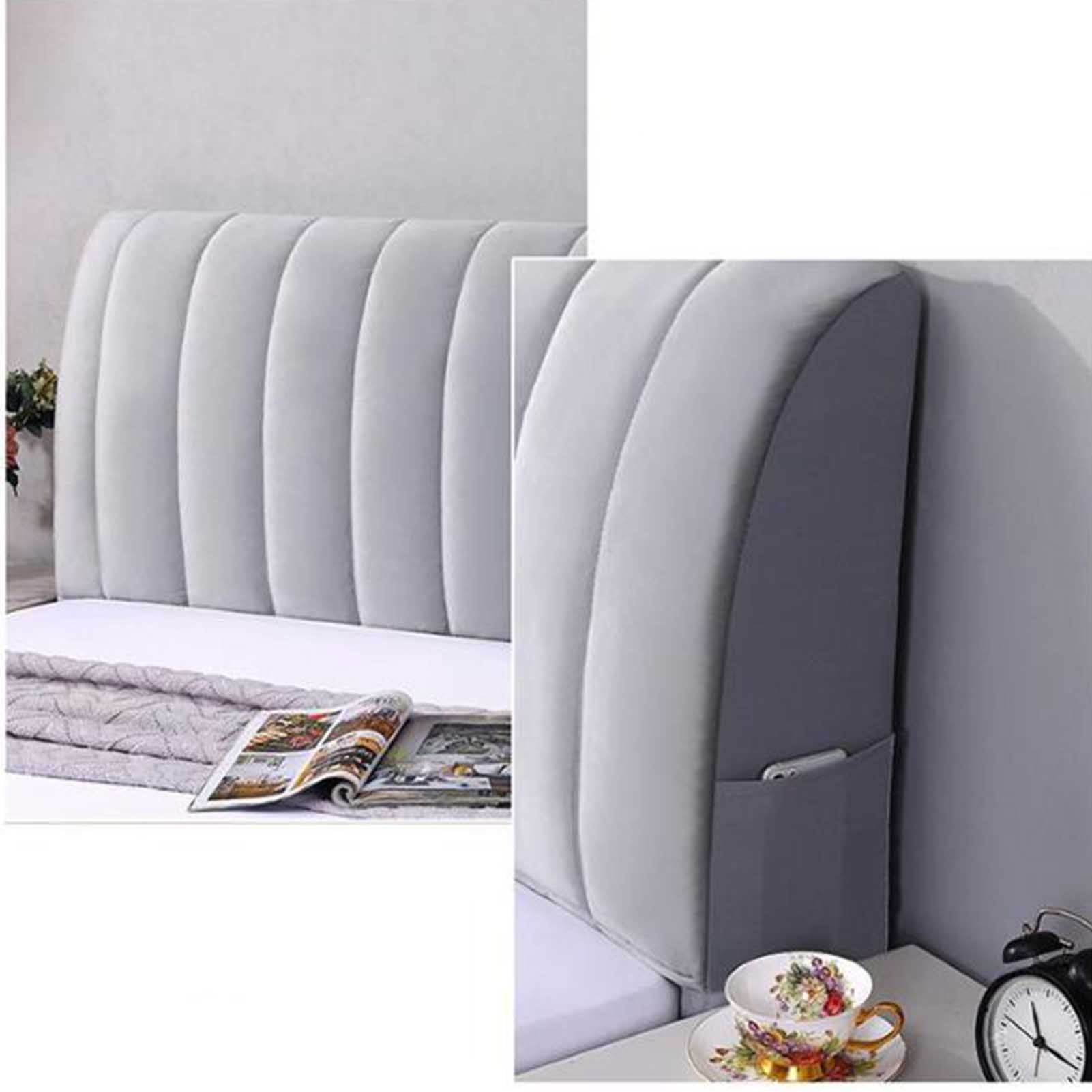 Full Enclosed Bed Headboards Slipcover,Soft Delicate Stretch Fabric Dust-proof Headboard Cover,Non-Slip Head Board Cove for Full Queen King Size Headboard