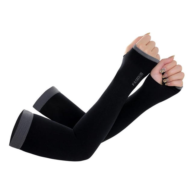 1Pairs UV Protection Cooling Arm Sleeves Non Slip Ice Silk Arm Cover for