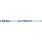 500 Yards Printed Curling Ribbon, Blue and White Happy Birthday