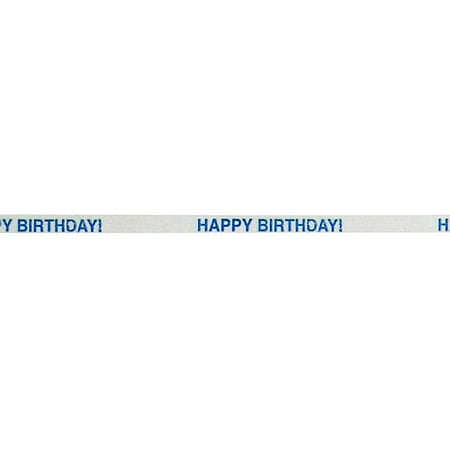 500 Yards Printed Curling Ribbon, Blue and White Happy Birthday