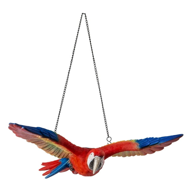 Garden Decor Animal Statue Scarlet Parrot Flying Statue