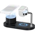 thumbnail image 1 of Graflsoa Magnetic 3-in-1 Wireless Charging Station with Mag-Safe for iPhone, 15W Fast Charging, LED Indicator, Black, 1 of 7