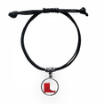 thumbnail image 1 of mas Socks Origa Pattern Bracelet Leather Rope Wristband Black Jewelry, 1 of 3