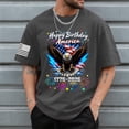 thumbnail image 2 of mgoYE 250 Anniversary USA Shirt 4th of July 2026 Men Tshirts Short Sleeve Crew Neck Happy Birthday America Graphic Tee Dark Gray L, 2 of 6