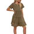 thumbnail image 3 of GXFC Womens Summer Vintage Shift Dress Short Sleeve Floral Dresses Casual Tiered Loose A-line Dresses for Women, 3 of 7