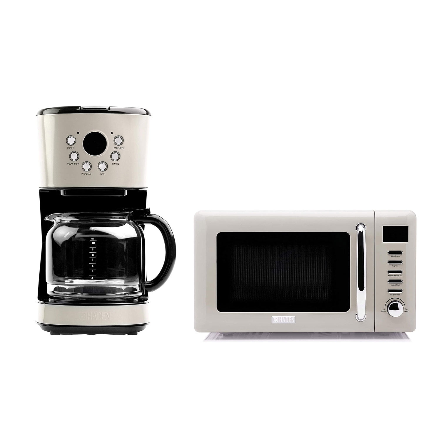 Haden Heritage 12 Cup Programmable Coffee Maker with Microwave, Putty