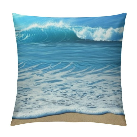 SHERONV Set of 4 Summer Coastal Beach Throw Pillow Covers  Teal Green Turquoise Pillow Covers Couch Decorative Outdoor Square Linen Pillow Cushion Cases for Living Room Sofa Bed 12x12in
