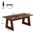 thumbnail image 3 of Yardi Yarda 63" Dining Table, Wood Farmhouse Kitchen Table for 4-6,Dining Table for Indoor, Brown, 3 of 5