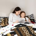 thumbnail image 4 of Erosebridal Brown Leopard Cheetah Print Queen Comforter Set,Fashion Women High Heels Girls Gifts Bedding Comforter Set For Adults,Reversible 3 Pieces, 4 of 7