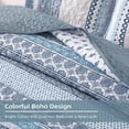 thumbnail image 3 of Boho Quilt Set Queen Size, Light Blue Bohemian 3 Pieces Quilt Sets, Lightweight Summer Bedspread Coverlet Bedding Set for All Season (96"x90"), 3 of 6