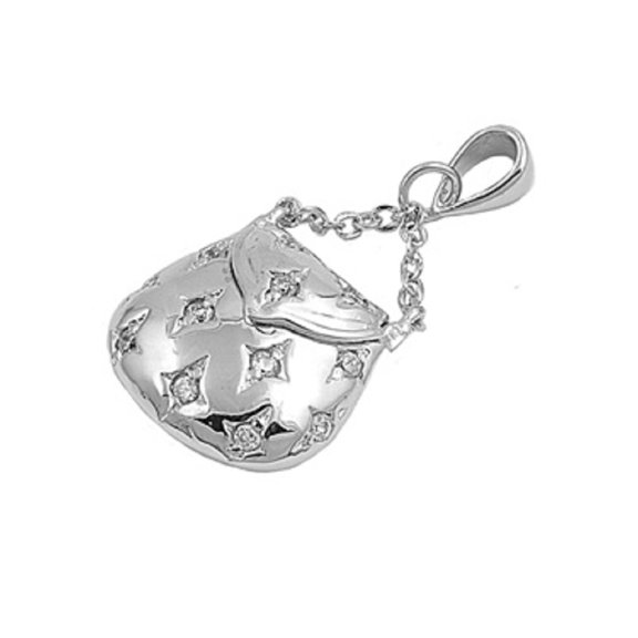 Horseshoe Journey Cubic Zirconia Pendant Sterling Silver