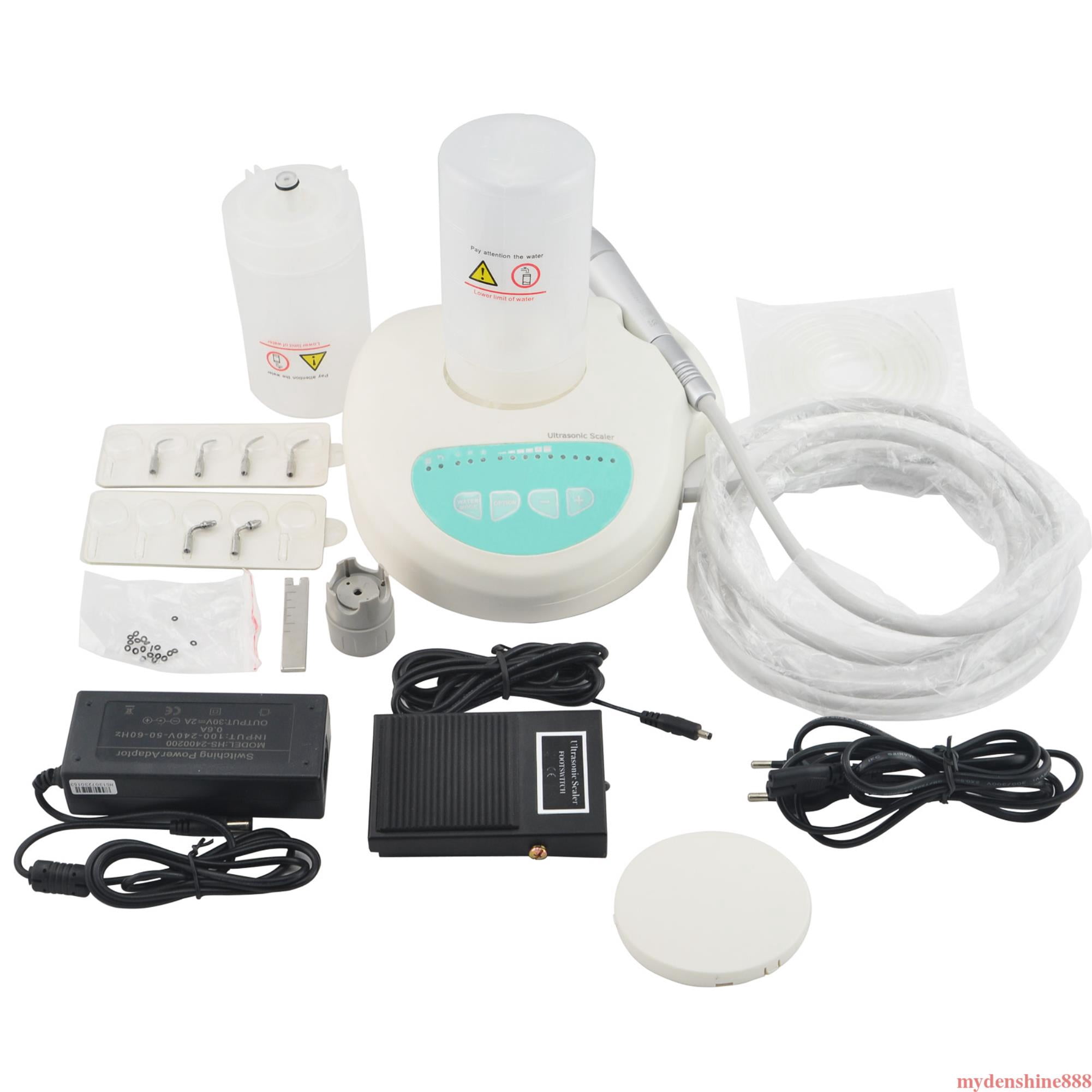 Professional Dental Piezo Ultrasonic Scaler Kit with Fiber Optic LED Handpiece, Self Contained Water Bottle, and Tips for Optimal Oral Care - Ideal for Professional Teeth Scaling on Patients of All