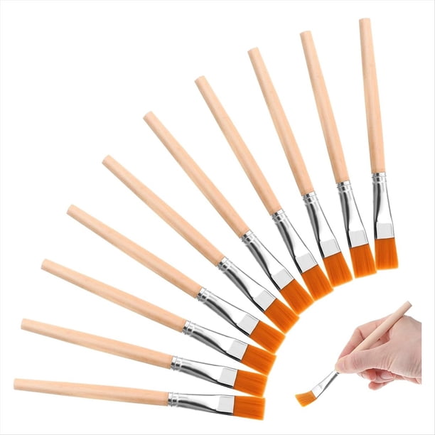30 Pinceles Planos para Pintar, Pincel de Madera de 3/4 Pulgadas, Pinceles para Manualidades Artísticas, Pinceles para Acuarela, Pintura A Granel para Arte
