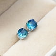 thumbnail image 3 of Gorgeous Sterling Silver Tourmaline Earrings - 925 Silver, Multi-Color, Anti-Allergy, 678 Mm Round Single Gem Earrings for Women & Teenagers, 3 of 4