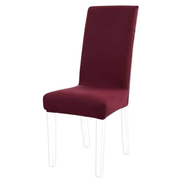 PiccoCasa Elastic Spandex Chair Slipcover Removable Dining Seat Protector, Burgundy