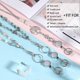 thumbnail image 4 of 3 Pieces ID Badge Lanyard Necklace with ID Holder Clip Stainless Steel Beaded Chain Retractable Badge Reel Valentine Present (Chic Style), 4 of 4