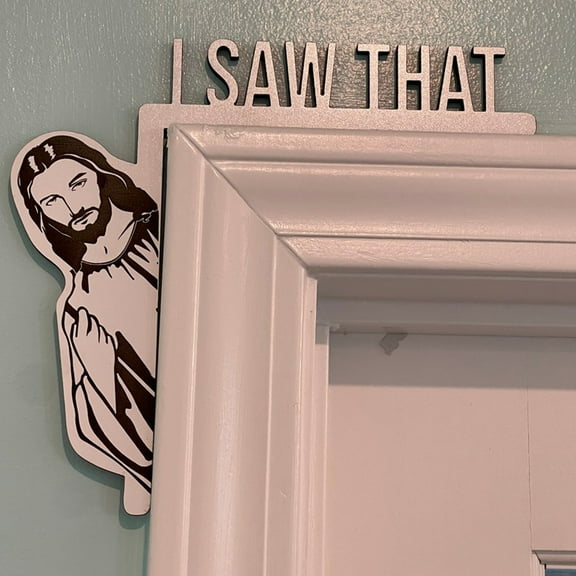 Door Frame I Saw That Jesus Sign Human Image Decoration Christian Home Door Corner Decoration