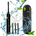 thumbnail image 3 of ZFYXGS Travel Electric Toothbrush for Adults with Case, 4 Brush Heads and 5 Modes, Black Ultrasonic Electric Toothbrush, IPX7 Waterpoorf, 3 of 6