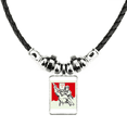 thumbnail image 1 of Chine Rouge Éducation Publicité Courir Collier Bijoux Couple Cuir Corde Pendentif, 1 of 3