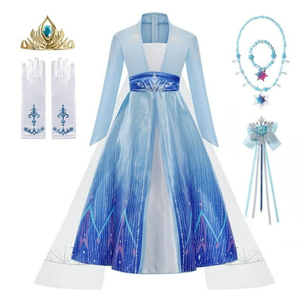 Robe de princesse Elsa pour filles, costume de cosplay, reine des