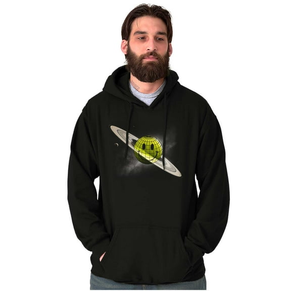 Funny Happy Face Saturn Planet Hoodie Sweatshirt Women Men Brisco Brands S