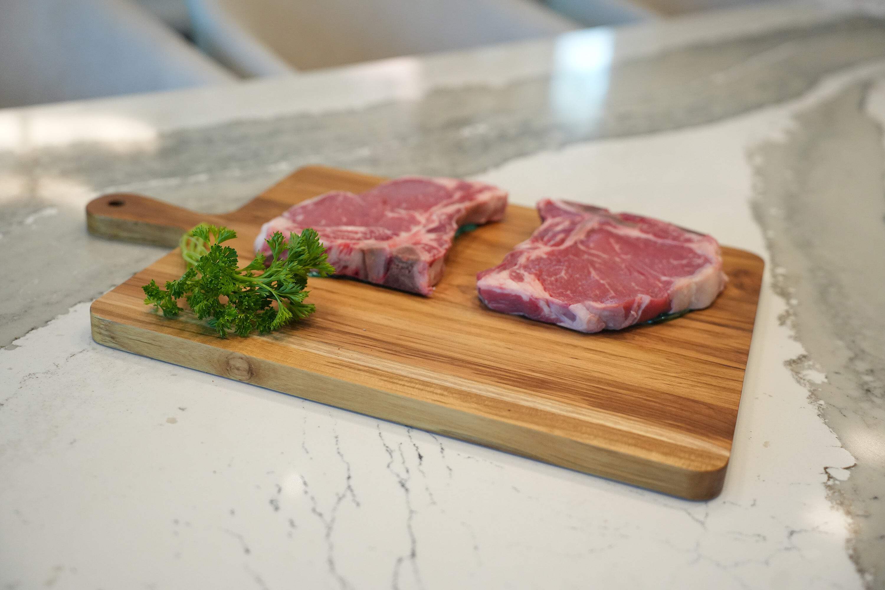 EcoDecors 19" x 12" FSC Teak Cutting Board with Juice Groove  Handle