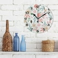 thumbnail image 3 of Spring Flower Round Wall Clock, 9.84 inch Silent Wall Clock for Bedroom, Bathroom, Office, Living Room Home Decor, 3 of 7