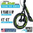 thumbnail image 3 of Large Kick Scooter for Adults & Teens – 12" Spoked Air Tires, 300lbs, Tall Bars, Wide Deck, Kickstand – Madd Gear Metro Glide 300, 3 of 10