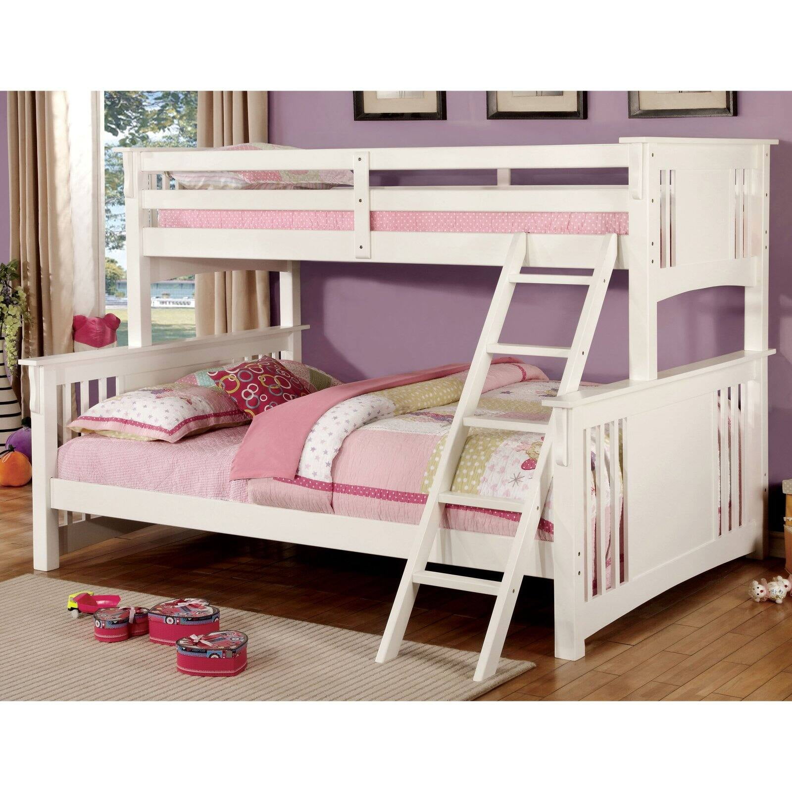 Furniture of America Columbia Twin XL Over Queen Bunk Bed