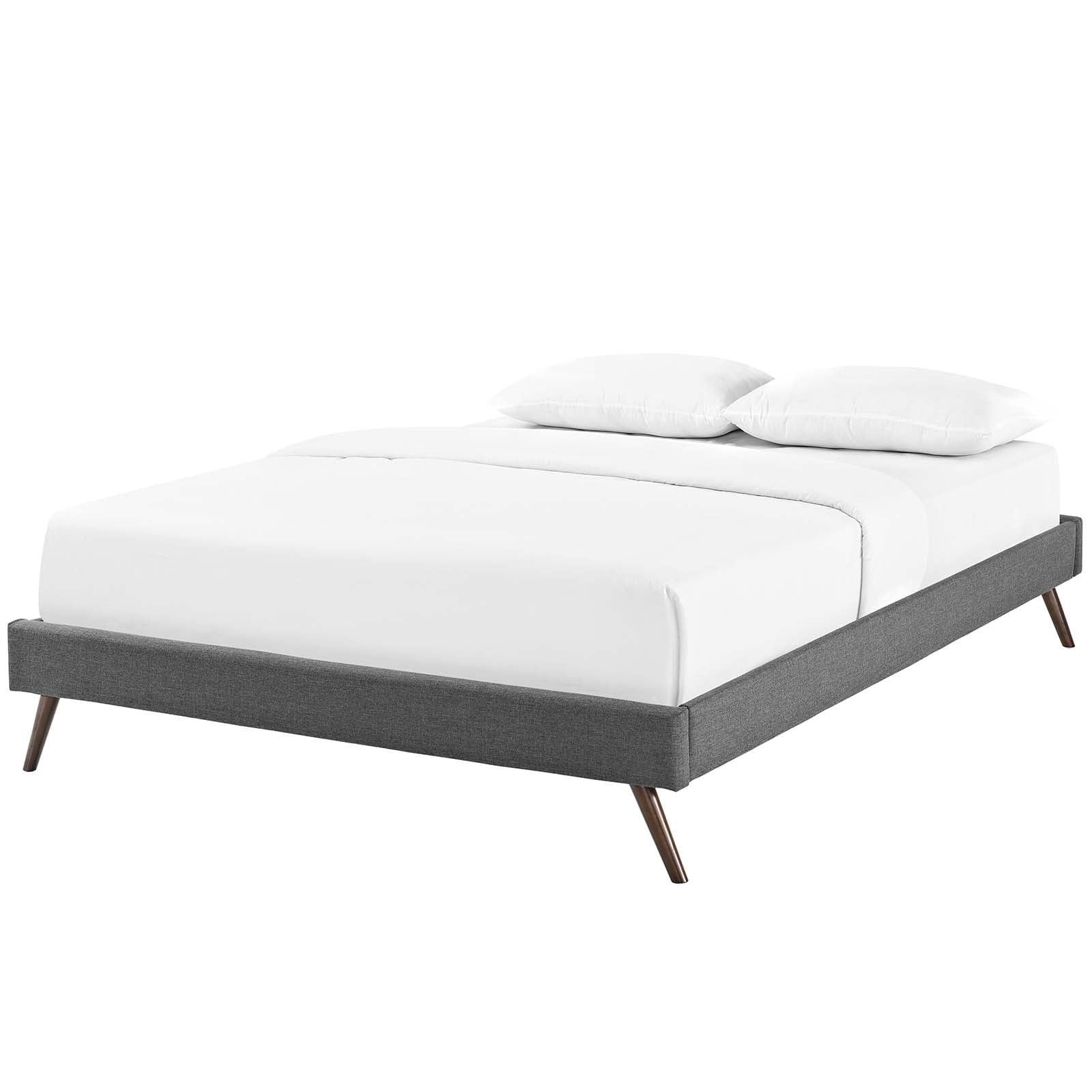 Mod Uptown MidCentury Wood Platform Bed, King, Gray
