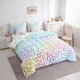 thumbnail image 3 of Homewish Leopard Print Girl Boy Twin Bedding Sets 7-Piece,Abstract Gradient Bedding Comforter Set Microfiber,Colorful Ombre Cheetah Print Breathable Sheet Sets,Super Cozy Room Decor,Reversible, 3 of 8