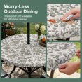 thumbnail image 5 of Round Outdoor Tablecloth with Umbrella Hole and Zipper, Sage Green Leaf Tablecloth with Elastic Waterproof, Retro Farmhouse Plant Floral Branch Patio Table Covers for 36" - 44" Picnic Pool Tables, 5 of 9