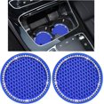thumbnail image 1 of Yazoeia 2 Pack Bling Car Cup Coaster, 2.75 Inch Rhinestone Silicone Auto Cup Holder Insert Coaster, Anti Slip Crystal Soft Rubber Cup Pad, Universal Vehicle Accessories for Women (Dark CJC912-115006, 1 of 6